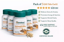 Himalaya Ashwagandha Tablets 300 Tablets (5×60) | Stress & Wellness | Exp 2027