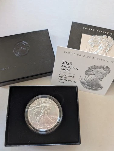 2023-W $1 American Silver Eagle Box, OGP & COA, Uncirculated