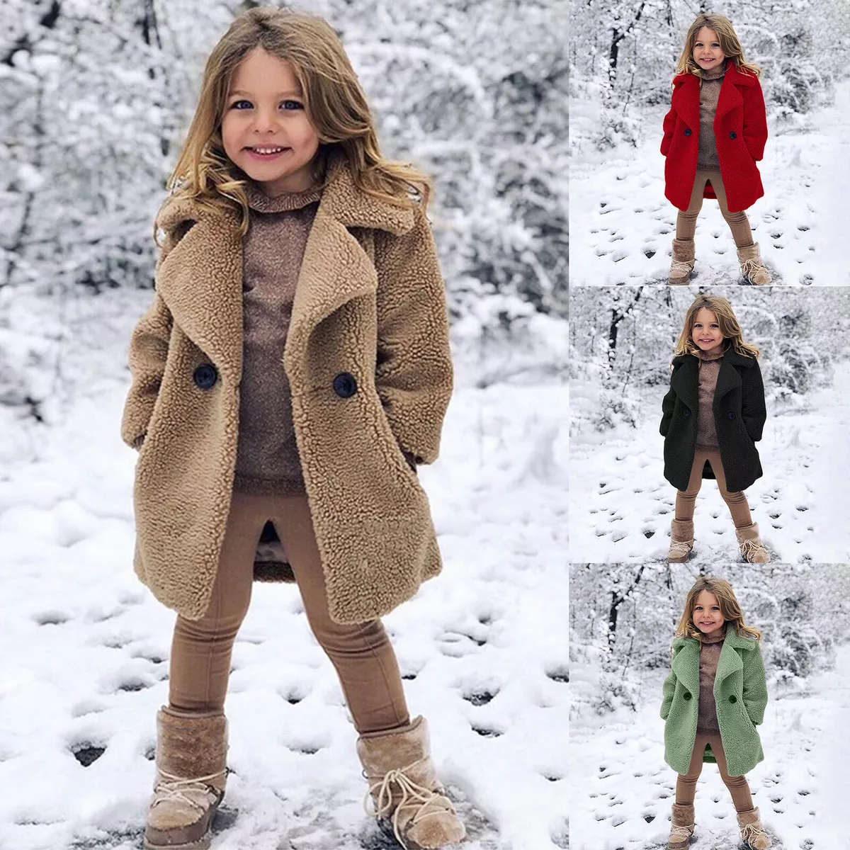 Toddler Baby Kids Girls Fashion Winter Thicken Coat Jacket Warm