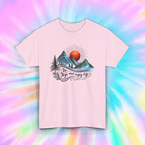 Yoga Shirt | Do Yoga and Enjoy Life Mountains Graphic Tee S-5XL - Bild 9 von 9