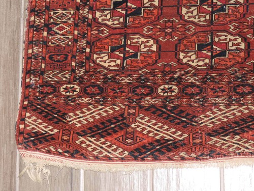 3x4 ft. Alfombra antigua de lana turcomana Tekke - Imagen 2 de 12