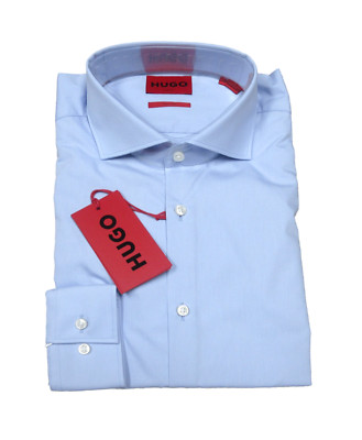 Hugo Boss Red Label Men's Pastel Blue C-Jason Easy Iron Slim Fit Dress Shirt