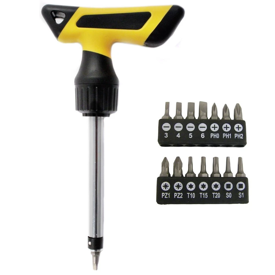 16pc Ratchet Screwdriver Grip Handle Set with Magnetized Bits - Image 2 of 3