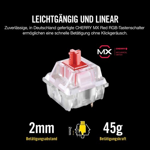 Corsair K70 RGB MK.2 Mechanische Gaming Tastatur Cherry MX Red RGB LED QWERTZ - Bild 5 von 8