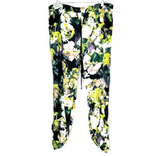 Adrianna Papell Floral Roll Tab Cuff Pants Sz 10