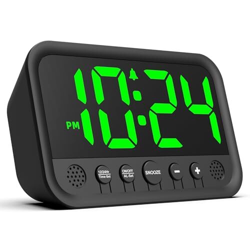 Small LED Digital Clock for Bedroom, Loud Alarm Clock for  A