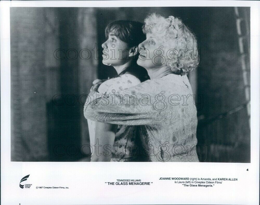 1987 Press Photo Joanne Woodward Karen Allen The Glass Menagerie 1980s