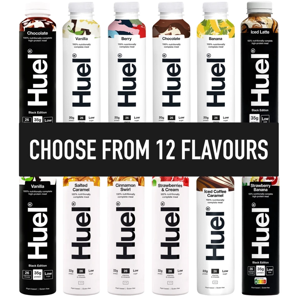 HUEL Ready-to Drink 500ml - Choose From 12 Flavours -FREE DELIVERY on 6+ Bottles