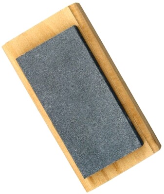 Arkansas Black Whetstone Hard Sharpening Stone on Wood Block 4'' x 2 '' x .5''