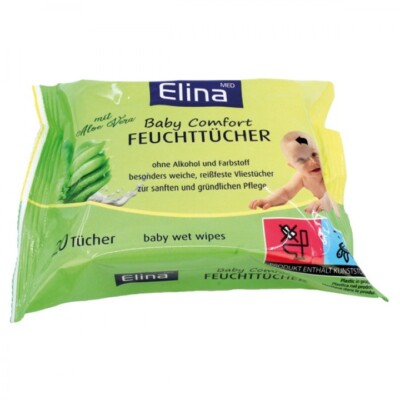 Elina med Feuchttücher Babytücher ALOE VERA WEICH 20 St. Alkohol & Farbstoffrei