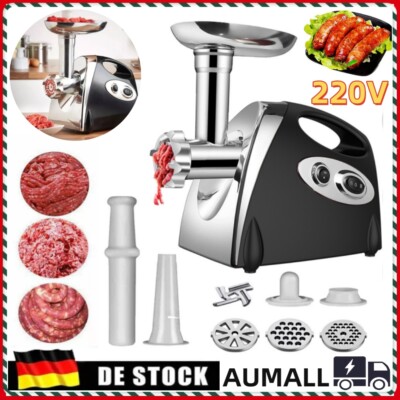 3-in-1 Elektrischer Fleischwolf Wurstmaschine Hackfleisch Maschine Zerkleiner DE