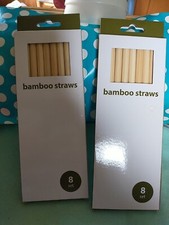 2 Pkgs 8 Reusable Bamboo Drinking Straws - Eco Friendly Plastic Alternative 8 mm
