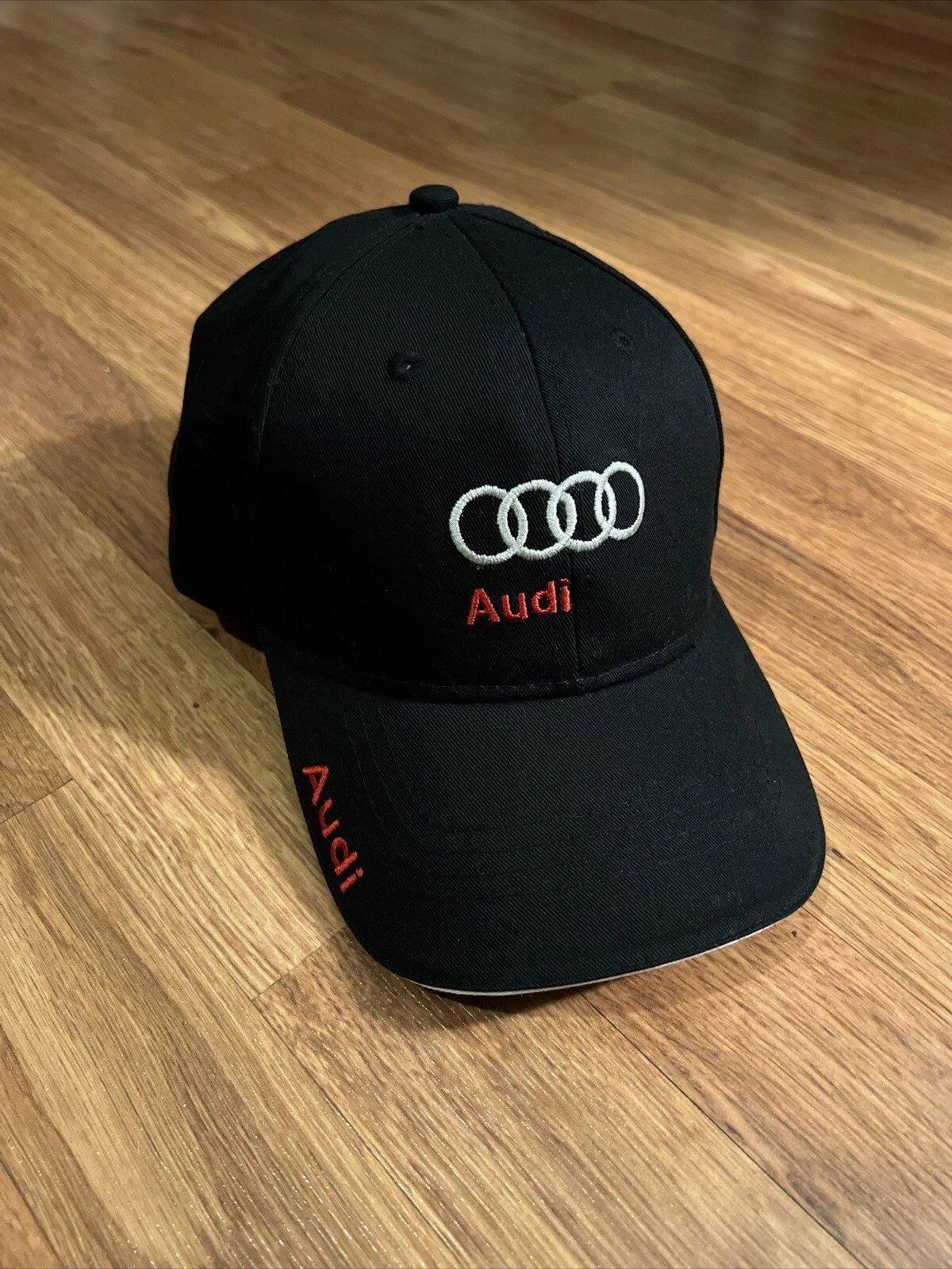 Audi Black Hat Adjustable One Size Fits All Black Cotton Cap