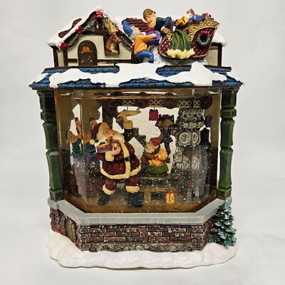 Kirkland Signature Water Window Santa's Workshop with Box Lights