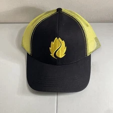 Hop Valley Brewing Co. Black Yellow Snap Back Mesh Trucker Baseball Cap Hat
