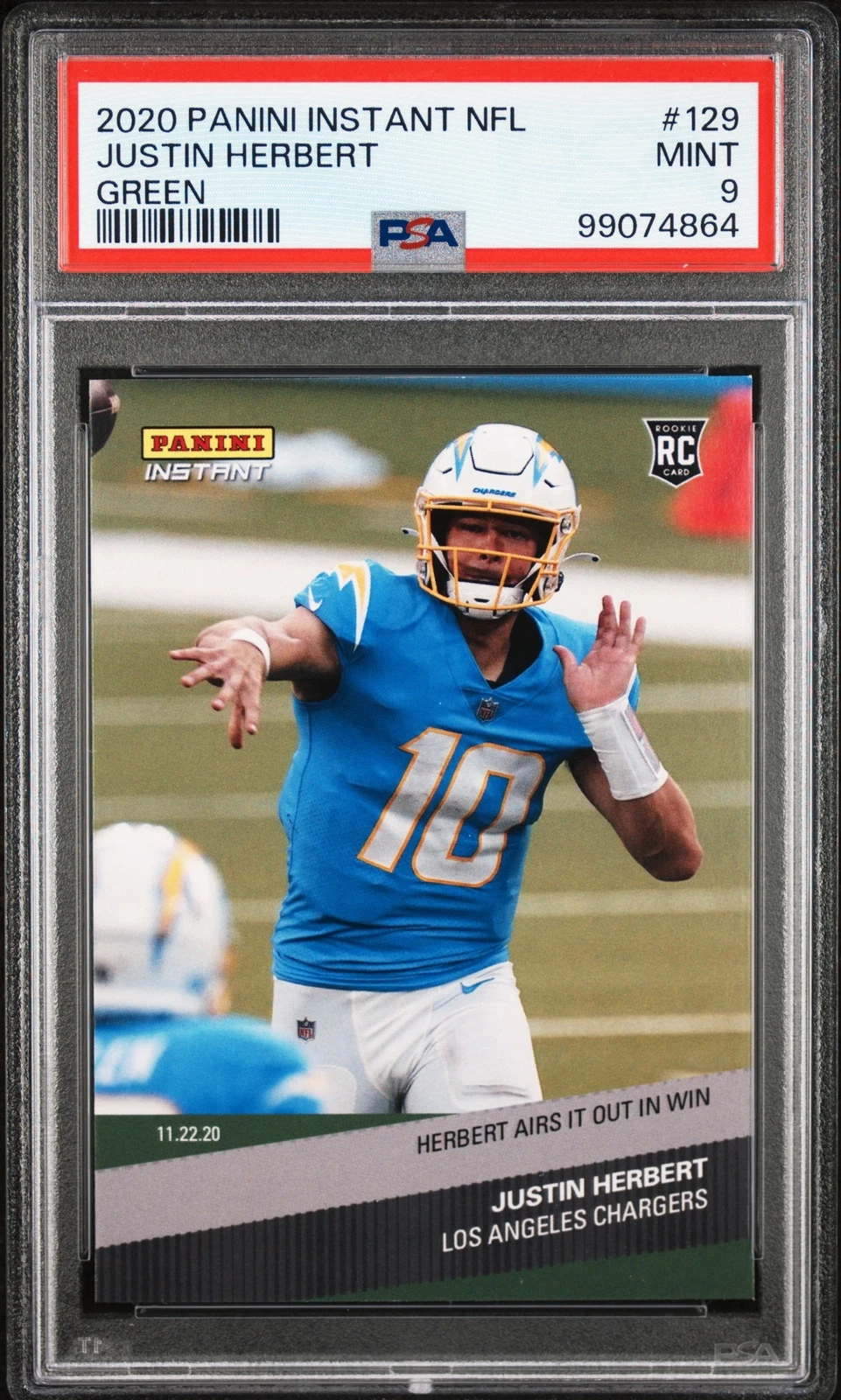 Justin Herbert Panini Instant NFL #129 Green