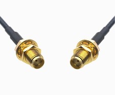 SMA Female Bulkhead to SMA Female Bulkhead RF 0.5 15FT Cable For Antenna Radio