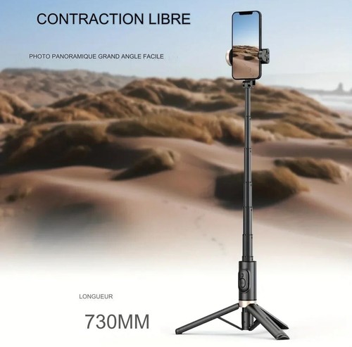 Perche à selfie Bluetooth Q12 Trépied Télécommande Téléscopique 3 en 1 - Photo 3/6