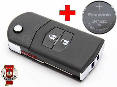 SCHLÜSSELGEHÄUSE FÜR MAZDA 2  3 5 6 BT-50 CX-7 MX-5 RX-8 CX-9 + BATTERIE CR1620