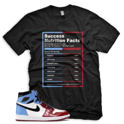 New Black ''SUCCESS FACTS'' T Shirt for J1 1 Fearless UNC Chicago