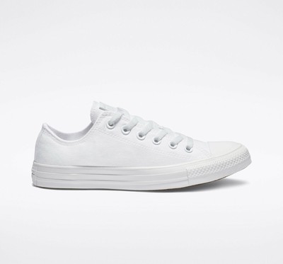 converse all star low white mono canvas