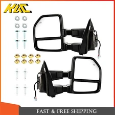 2pcs Power Heated Towing Mirrors w/ LED Signal Light For Ford F-150 2015 16-2020