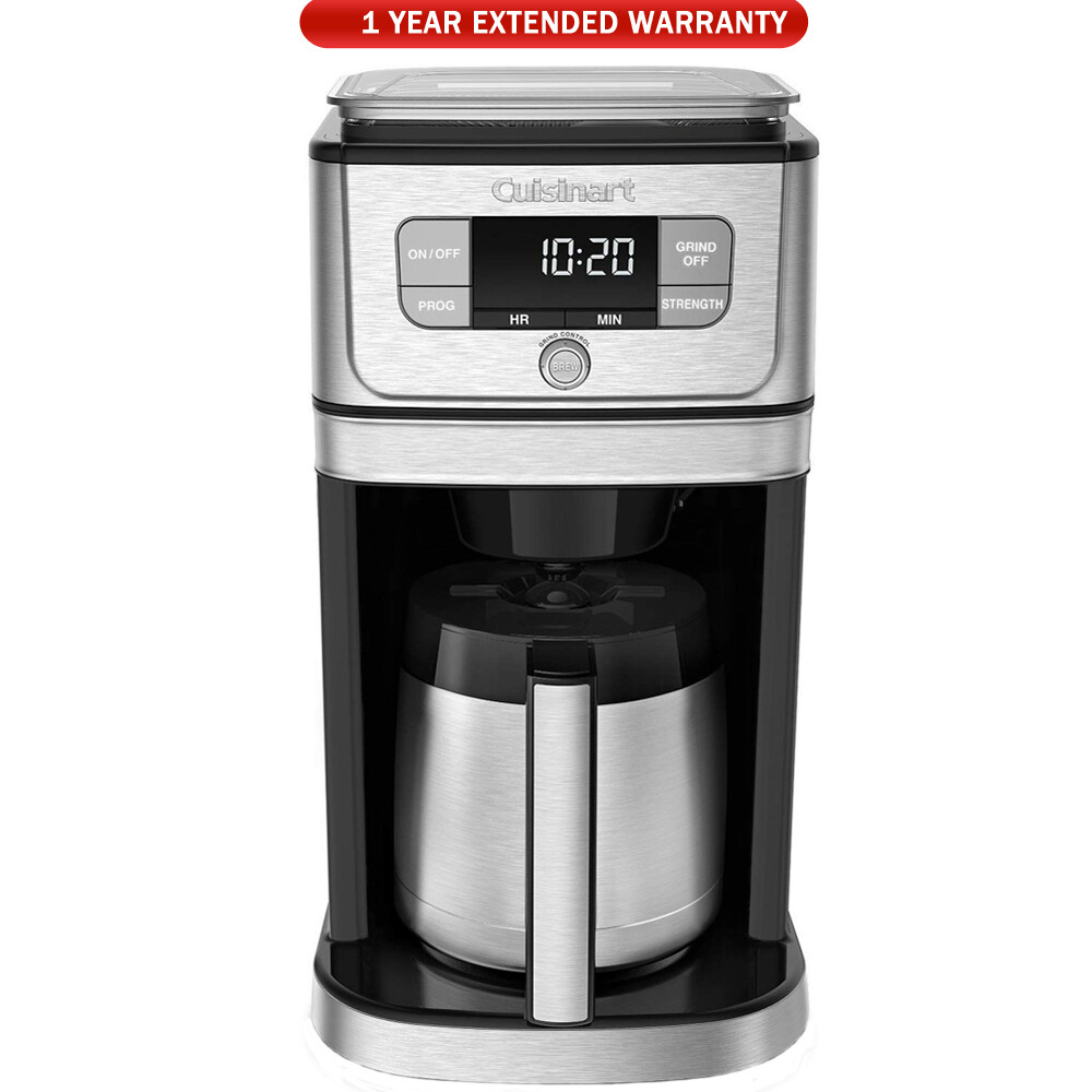 Cuisinart Burr Grind & Brew 10 Cup Coffeemaker Silver + 1 Year Extended