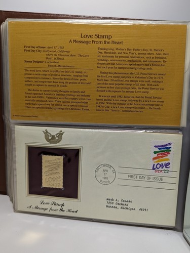 Golden Replicas of United States Stamps Proof 22K Gold, 1 Album 1984-1985 (41ct) - Picture 13 of 13