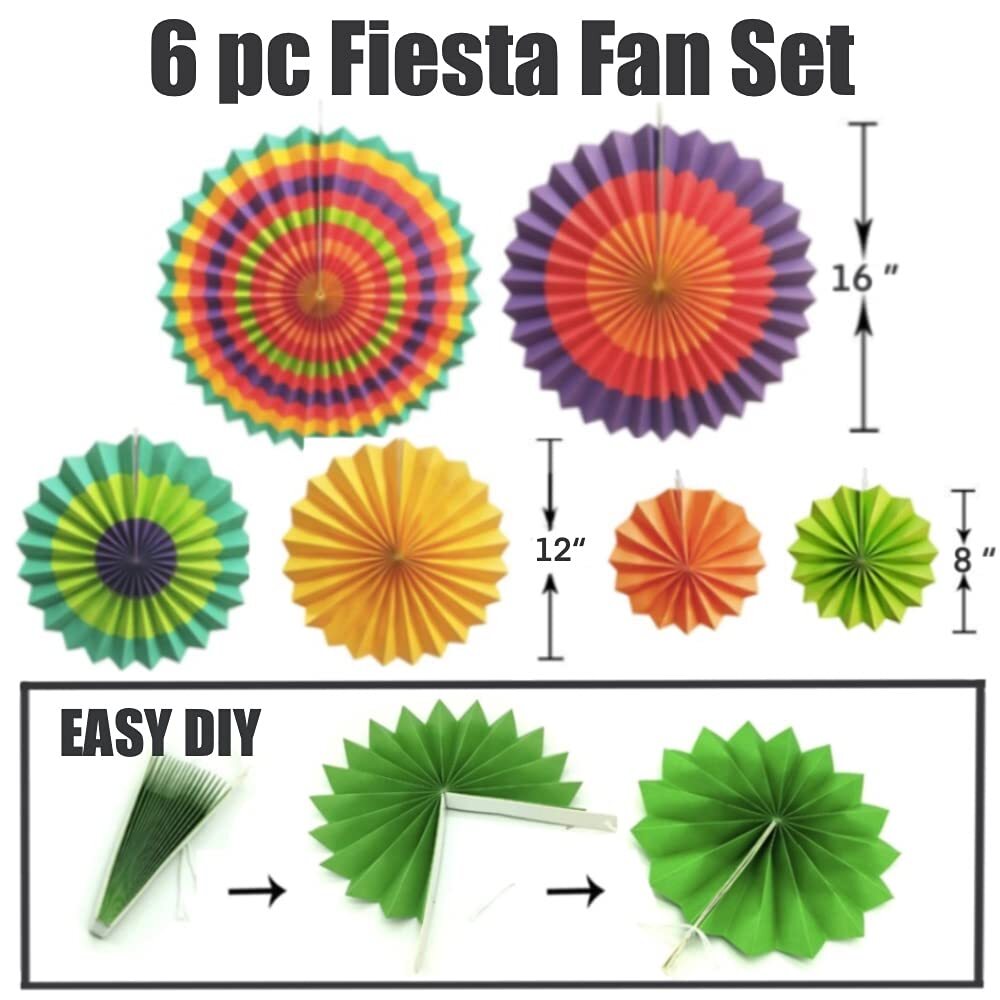 Outus 9 Pcs Mexican Fiesta Hanging Paper Fans Decorations Fiesta Party Supplies Outus 9 Pcs Mexican Fiesta Hanging Paper Fans Decorations Fiesta Party Supplies