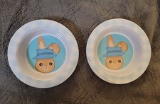Melamine Blue Bunny Bowls For Cereal or Snacks 6" Set of 2 Easter