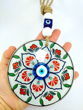 Glass Evil Eye Bead Wall Decor, Turkish Handmade Big Amulet, Nazar Greek Charm