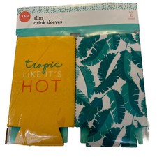Tropical Slim Can Koozie 2 Pk Insulated Drink Sleeve Holder Coozie Foam