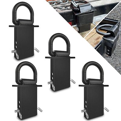 4Pcs 18000lbs Heavy Duty Removable D Ring Stake Pocket tie Down for Utility T...
