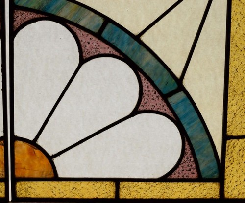 Pair of Vintage French Art Deco Stained Glass Panels with Copper Frames - Picture 6 of 15