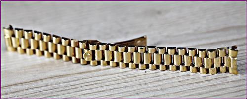 Bracelet président Rolex 8385 original or jaune massif 18 carats 55 extrémités, 22 liens - Photo 1/15