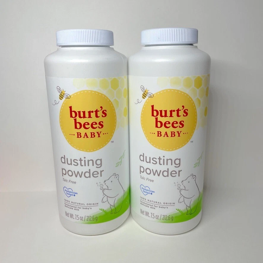 2 Burt's Bees Baby Bee Dusting Powder Talc Free 7.5 oz. New, Sealed