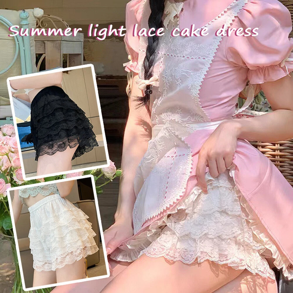 Womens Lolita Maid Bloomer Shorts Tiered Lace Ruffle Panty Cake Skirt Safe Pants
Opens in a new wind