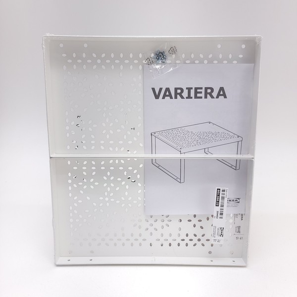 IKEA Variera Insertos Estante Blanco Patrón Floral 12.5"x 11"x6.125 NUEVO 601.366.23