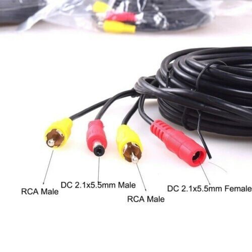 10M RCA Monitoring DC Audio Video AV Power Cable Cord Wire For CCTV DVR