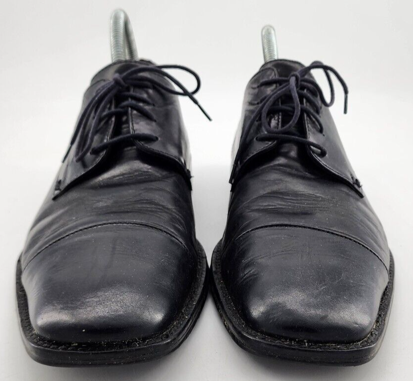 SAOLA Scarpe eleganti derby Johnston & Murphy Melton nere in pelle con punta a cappuccio da uomo taglia 11M