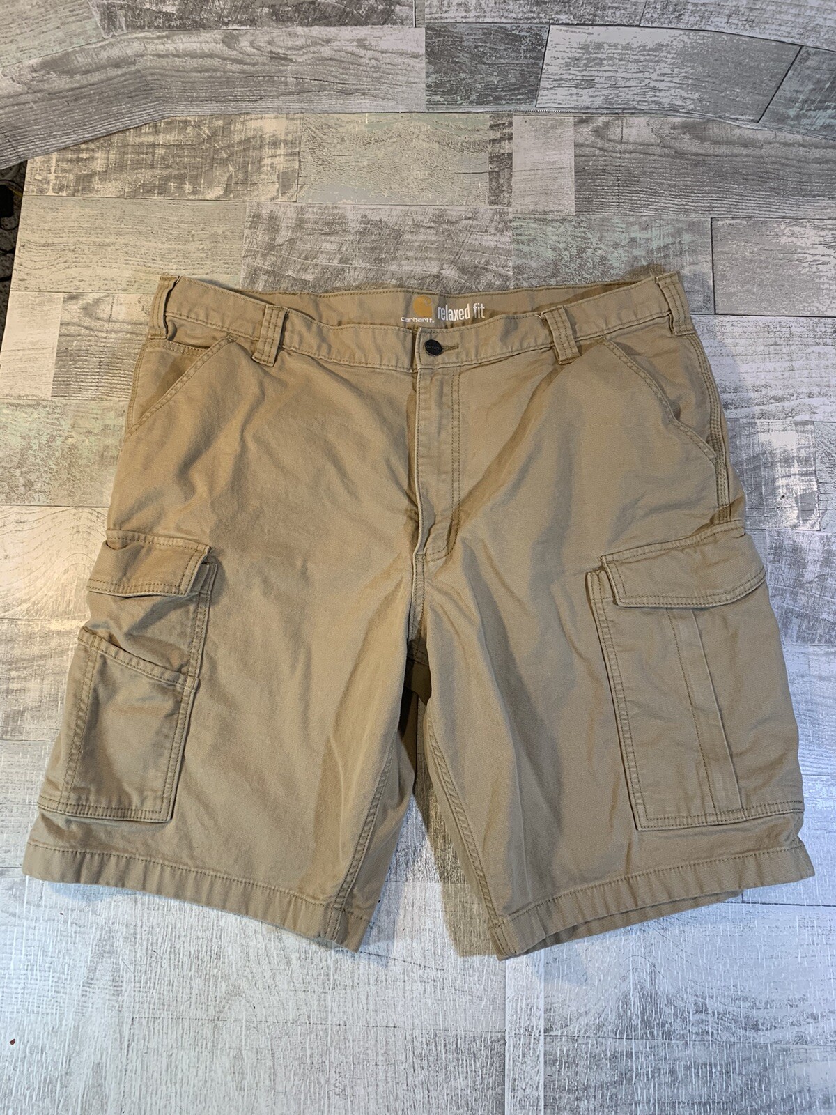Carhartt Shorts Mens 40 Cargo Relaxed Fit Khaki Work Hiking Outdoor ...
