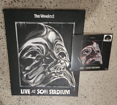 The Weeknd Live At Sofi Stadium Rare SketchNCustom Album Canvas + 3LP RSD Vinyl