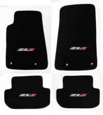 NEW BLACK Carpet Floor Mats 2010 - 2015 Camaro Embroidered ZL1 Logo - All 4 Set