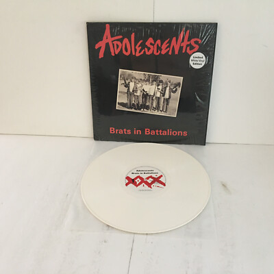 ADOLESCENTS brats in battlions WHITE VINYL Lp Record , LIMITED EDITION