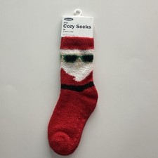 Old Navy Baby Christmas Holiday Santa Claus Red Cozy Crew Socks Size Medium