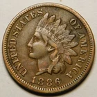 1886 Type -1 Indian Head Cent Penny VF  "Not Cleaned - Actual Coin Pictured"