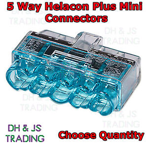 5 Way Electrical Push Connector Wire Cable Block Terminal HELACON Mini Wire