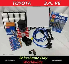  NGK Wire Set-Spark Plugs-Air-Fuel-Oil-Kit 98 for Toyota 4runner Tacoma V6 3.4L 