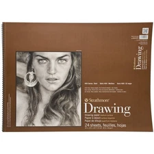 400-8 400 Series Drawing Pad, 18"x24", Ivory/Cream, 24 Sheets, Medium
