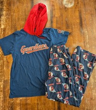 Boys Pajama Set Cleveland Guardians MLB Professional Baseball PJ Cozy Sleep Used